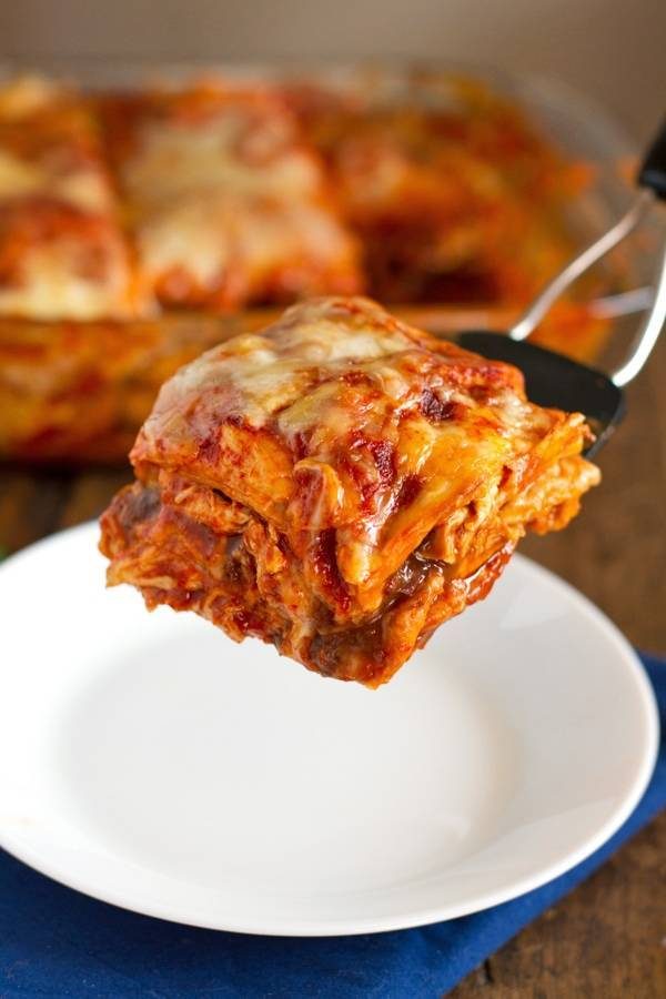 Chicken enchilada casserole.