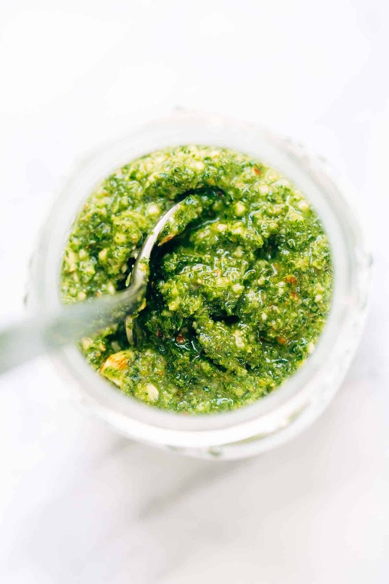 Kale pesto in a jar.