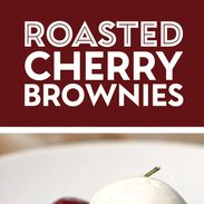 Roasted Cherry Brownie with ice cream on top.